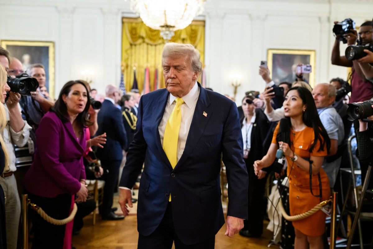 President Donald Trump greets members of the crowd after signing a proclamation recognizing National Purple Heart Day in the East Room, Thursday, August 7, 2025. (Official White House Photo by Joyce N. Boghosian)