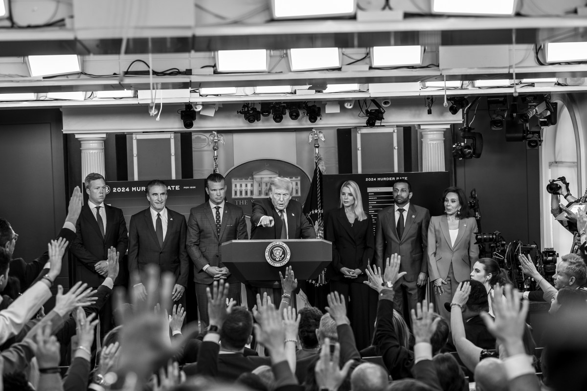 President Donald Trump holds a press conference on crime in the District of Columbia, Monday, August 11, 2025, in the James S. Brady Press Briefing Room. (Official White House Photo by Abe McNatt)