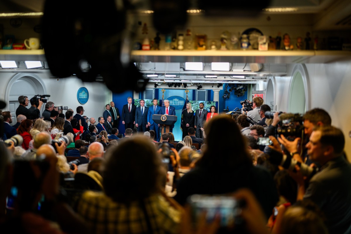 President Donald Trump holds a press conference on crime in the District of Columbia, Monday, August 11, 2025, in the James S. Brady Press Briefing Room. (Official White House Photo by Daniel Torok)