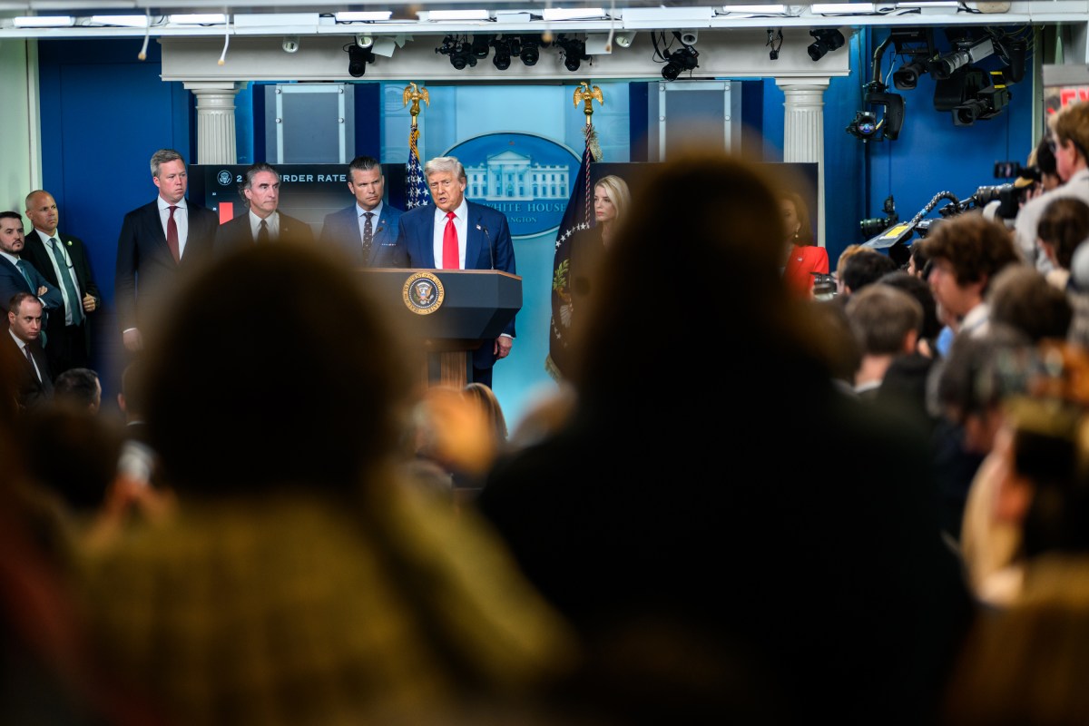 President Donald Trump holds a press conference on crime in the District of Columbia, Monday, August 11, 2025, in the James S. Brady Press Briefing Room. (Official White House Photo by Daniel Torok)