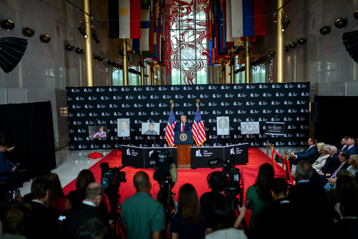 President Donald Trump makes an announcement and holds a press conference in the Hall of Nations at the John F. Kennedy Center for the Performing Arts in Washington, D.C., Wednesday, August 13, 2025. (Official White House Photo by Daniel Torok)