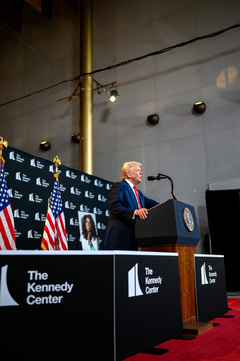 President Donald Trump makes an announcement and holds a press conference in the Hall of Nations at the John F. Kennedy Center for the Performing Arts in Washington, D.C., Wednesday, August 13, 2025. (Official White House Photo by Daniel Torok)