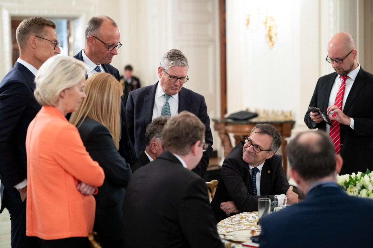 European leaders arrive to the White House for a meeting with President Donald Trump and Ukraine’s President Volodymyr Zelensky, Monday, August 18, 2025. (Official White House Photo by Andrea Hanks)