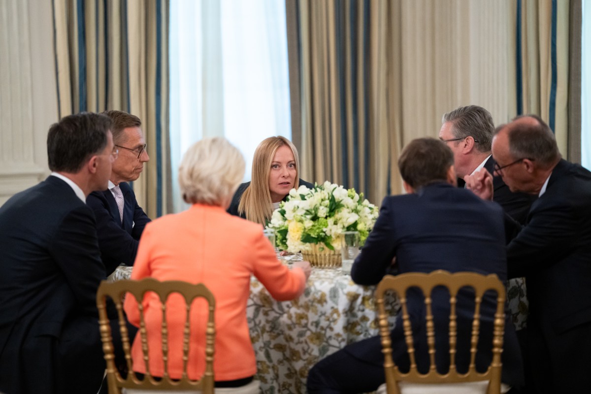 European leaders arrive to the White House for a meeting with President Donald Trump and Ukraine’s President Volodymyr Zelensky, Monday, August 18, 2025. (Official White House Photo by Andrea Hanks)