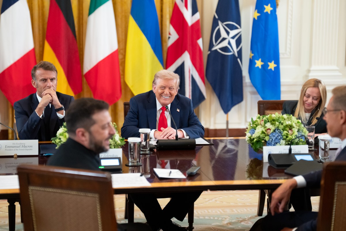 President Donald Trump hosts a multilateral meeting with President Volodymyr Zelenskyy of Ukraine and European leaders, Monday, August 18, 2025, in the East Room of the White House. (Official White House Photo by Andrea Hanks)