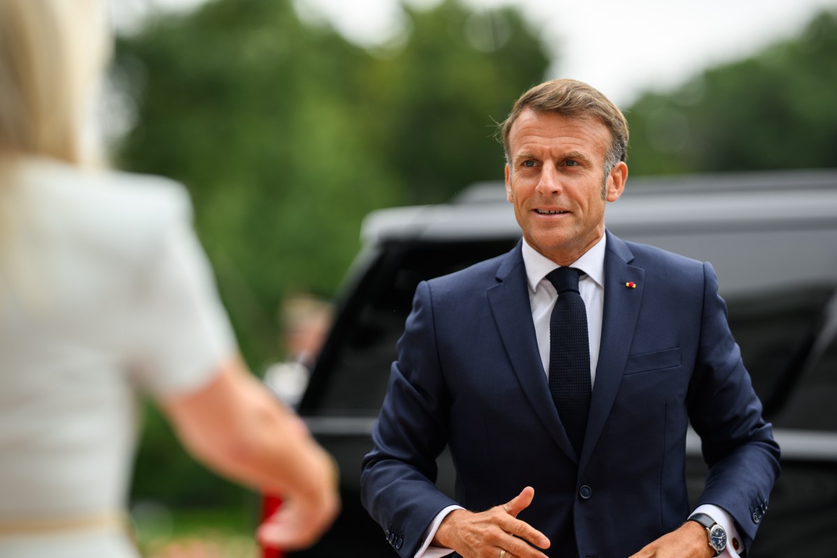 French President Emmanuel Macron arrives to the South Portico of the White House for a meeting with President Donald Trump, Ukraine’s President Volodymyr Zelensky, and other world leaders, Monday, August 18, 2025. (Official White House Photo by Daniel Torok)