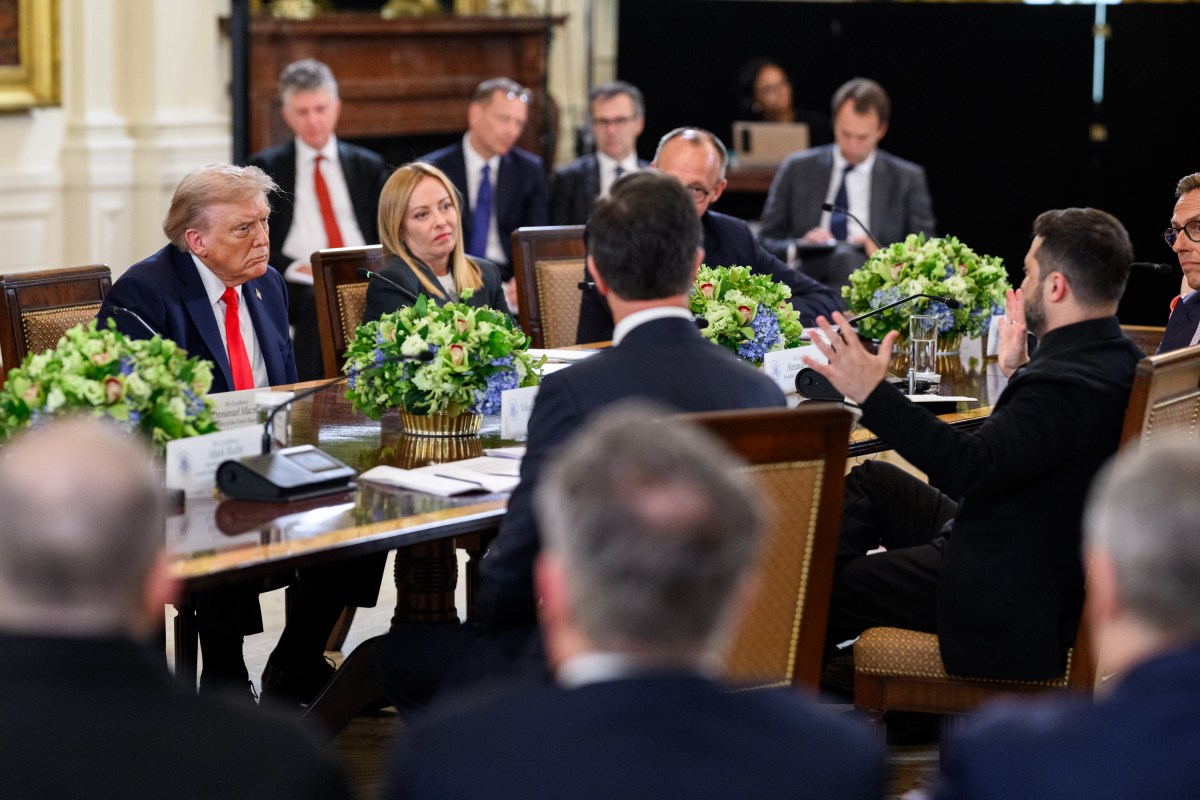 President Donald Trump hosts a multilateral meeting with President Volodymyr Zelenskyy of Ukraine and European leaders, Monday, August 18, 2025, in the East Room of the White House. (Official White House Photo by Daniel Torok)