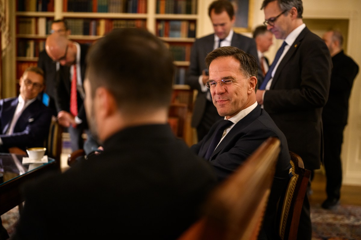 Secretary General Mark Rutte of NATO waits in the White House Library as President Donald Trump makes a call with Russian President Vladimir Putin in the Oval Office, Monday, August 18, 2025. (Official White House Photo by Daniel Torok)