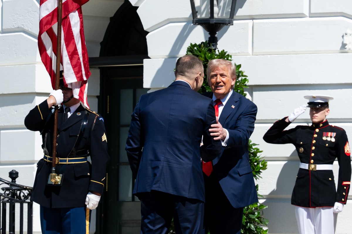 F-35 and F-16 fighter jets perform a flyover at the White House in honor of the visit of President Karol Nawrocki of the Republic of Poland, Wednesday, September 3, 2025. A single F-16 jet flew above in a “missing man” formation as a tribute to a Polish AirForce officer who died during a training exercise the previous week. (Official White House Photo by Andrea Hanks)