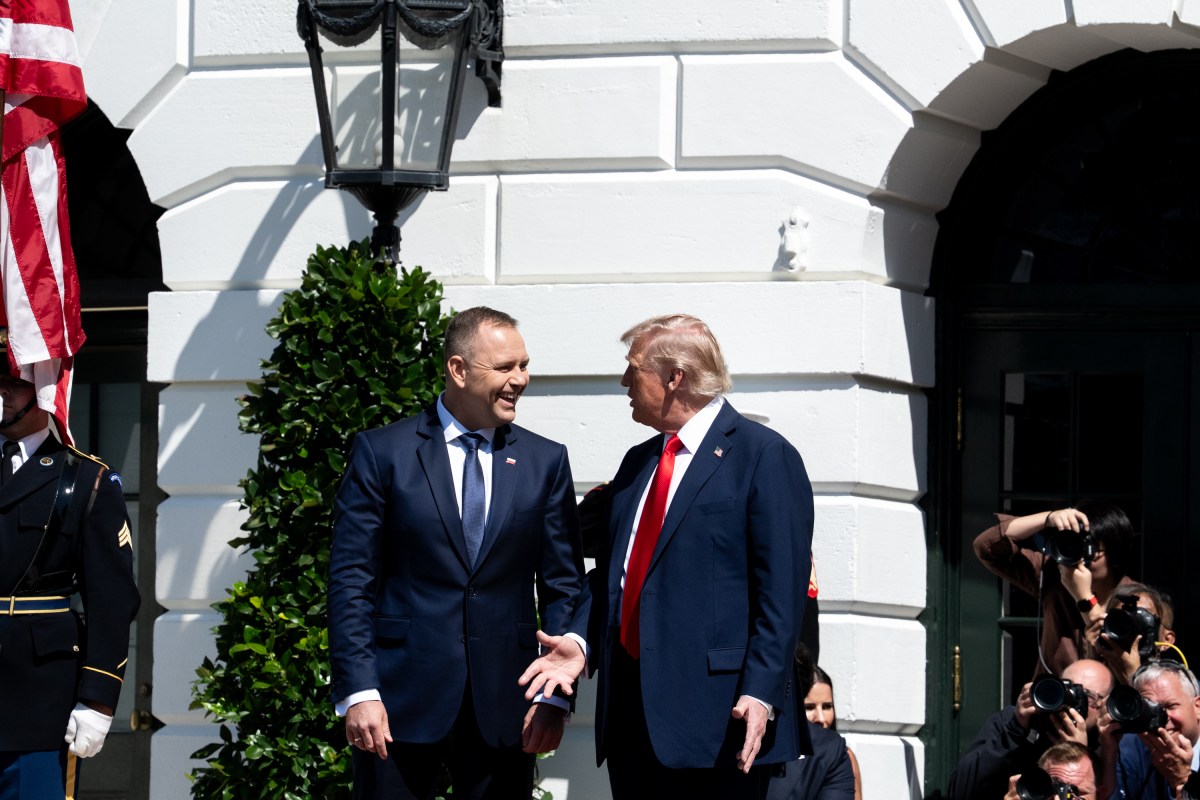 F-35 and F-16 fighter jets perform a flyover at the White House in honor of the visit of President Karol Nawrocki of the Republic of Poland, Wednesday, September 3, 2025. A single F-16 jet flew above in a “missing man” formation as a tribute to a Polish AirForce officer who died during a training exercise the previous week. (Official White House Photo by Andrea Hanks)