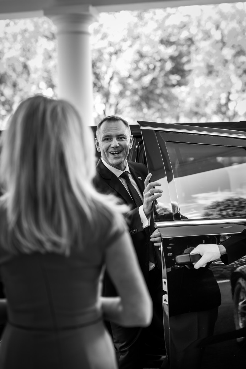 Chief of Protocol Monica Crowley bids farewell to Polish President Karol Nawrocki after a bilateral meeting with President Donald Trump, Wednesday, September 3, 2025, in the West Wing Lobby of the White House. (Official White House Photo by Molly Riley)