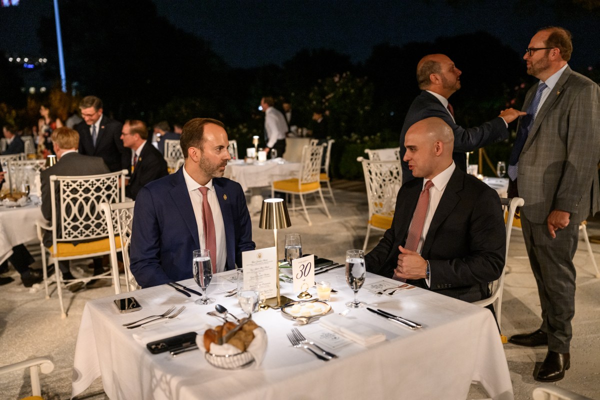 President Donald Trump hosts a dinner in the newly renovated White House Rose Garden, Friday, September 5, 2025. (Official White House Photo by Daniel Torok)