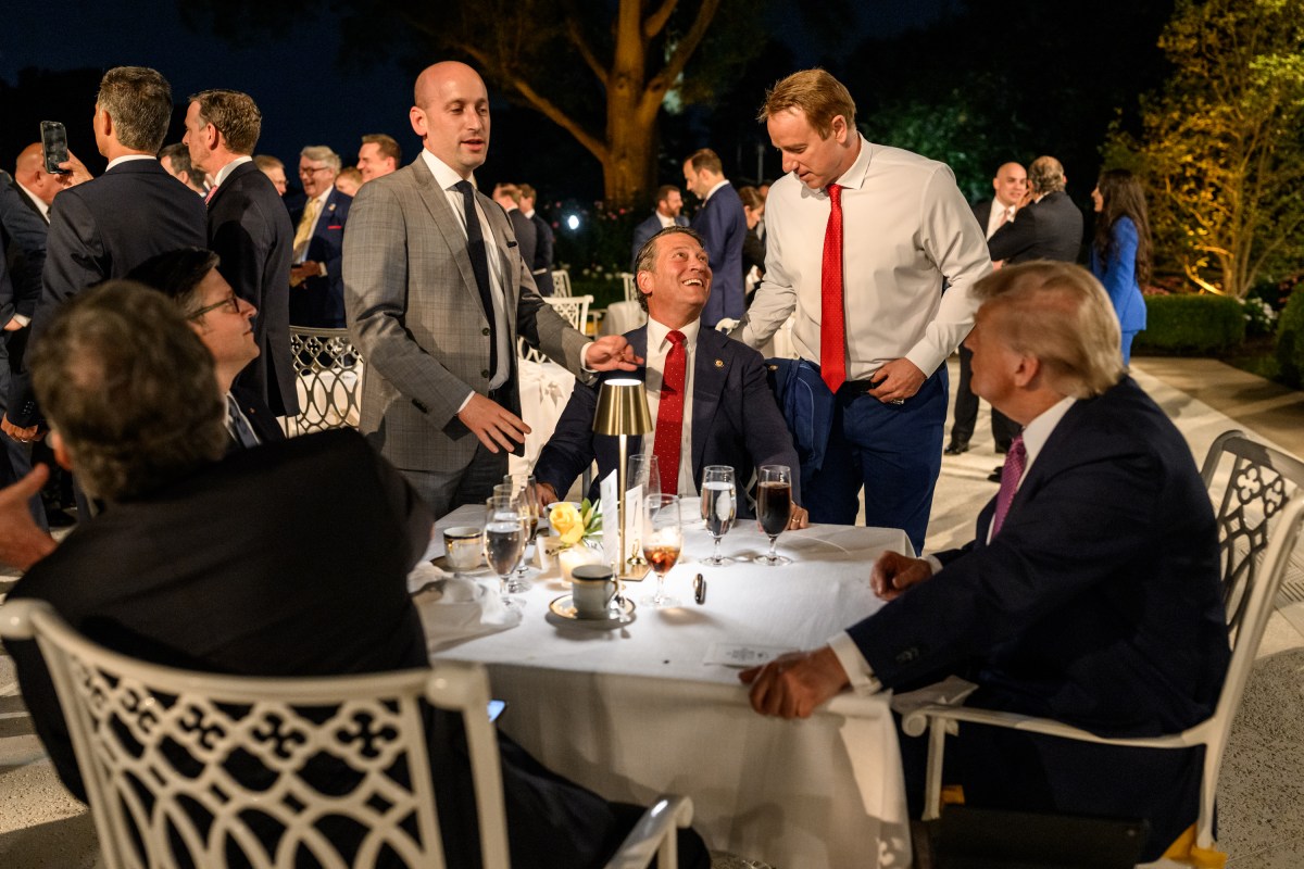 President Donald Trump hosts a dinner in the newly renovated White House Rose Garden, Friday, September 5, 2025. (Official White House Photo by Daniel Torok)