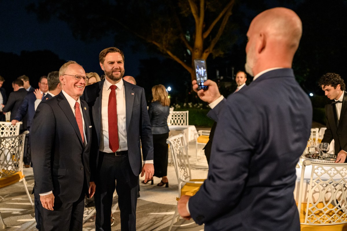 President Donald Trump hosts a dinner in the newly renovated White House Rose Garden, Friday, September 5, 2025. (Official White House Photo by Daniel Torok)