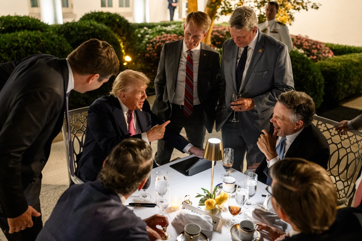 President Donald Trump hosts a dinner in the newly renovated White House Rose Garden, Friday, September 5, 2025. (Official White House Photo by Daniel Torok)