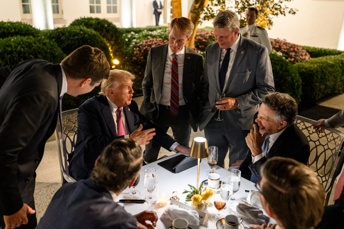 President Donald Trump hosts a dinner in the newly renovated White House Rose Garden, Friday, September 5, 2025. (Official White House Photo by Daniel Torok)