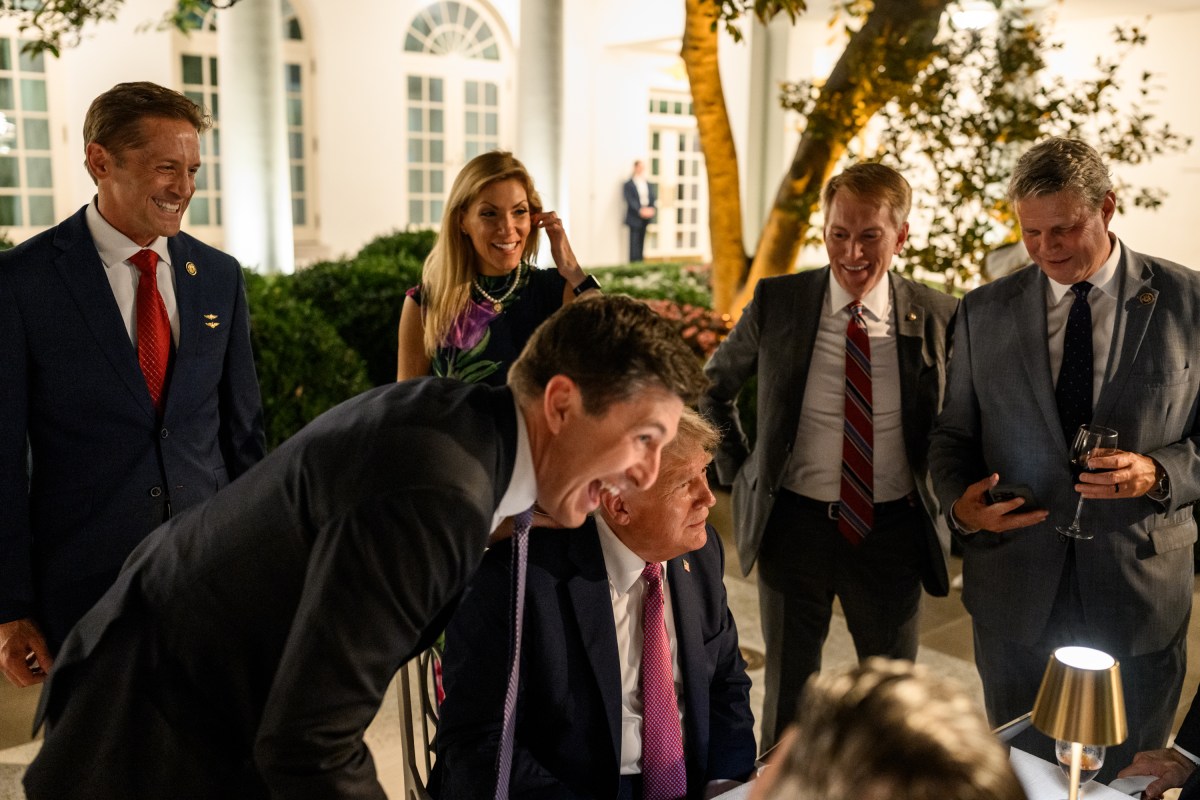 President Donald Trump hosts a dinner in the newly renovated White House Rose Garden, Friday, September 5, 2025. (Official White House Photo by Daniel Torok)