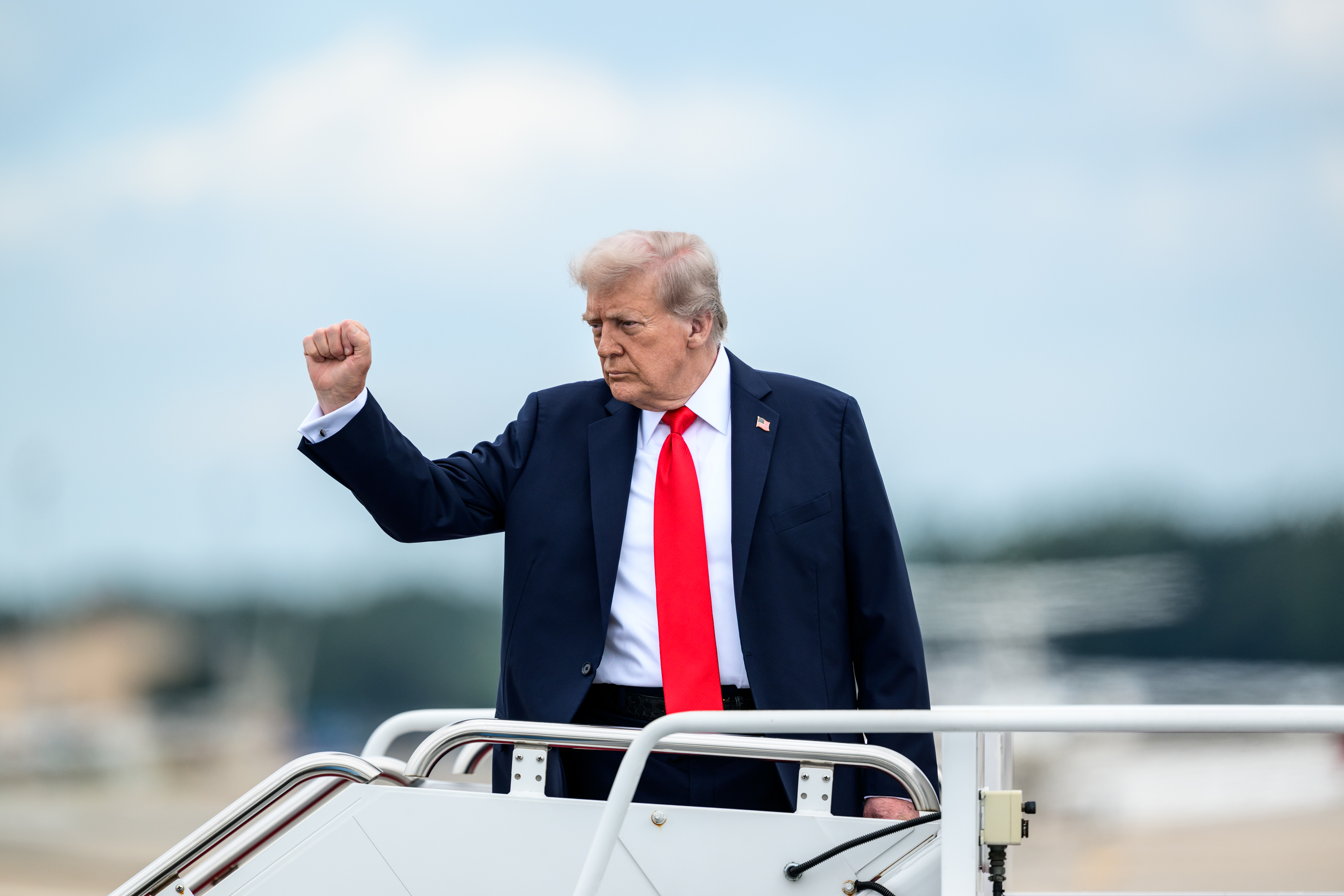 President Donald Trump attends the U.S. Open Men's Championship at