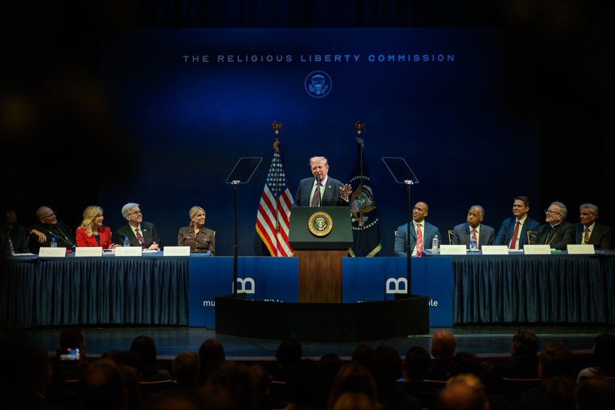 President Donald Trump delivers remarks to the White House Religious Liberty Commission, Monday, September 8, 2025, at the Museum of the Bible in Washington, D.C. (Official White House Photo by Molly Riley)