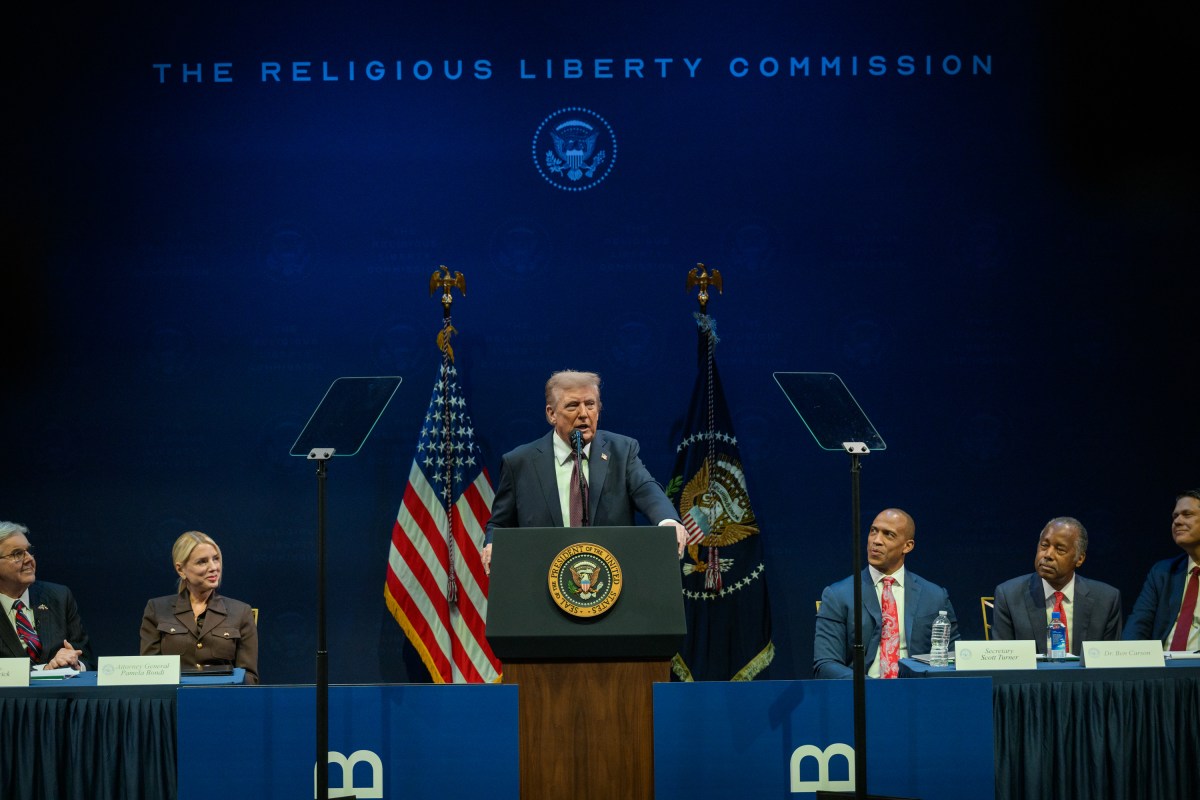 President Donald Trump delivers remarks to the White House Religious Liberty Commission, Monday, September 8, 2025, at the Museum of the Bible in Washington, D.C. (Official White House Photo by Molly Riley)