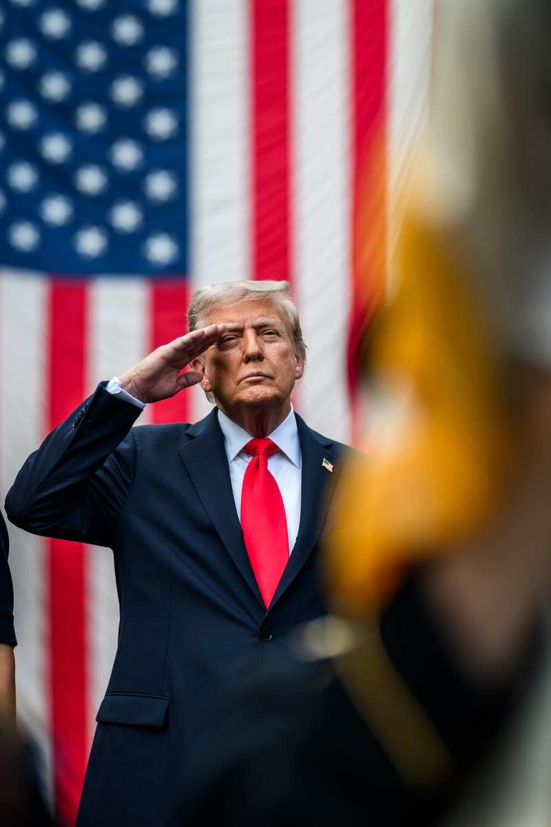 President Donald Trump and First Lady Melania Trump participate in an observance ceremony at the Pentagon in Arlington, Virginia to commemorate the 24th anniversary of the September 11, 2001 terrorist attacks, Thursday, September 1, 2025. (Official White House Photo by Daniel Torok)