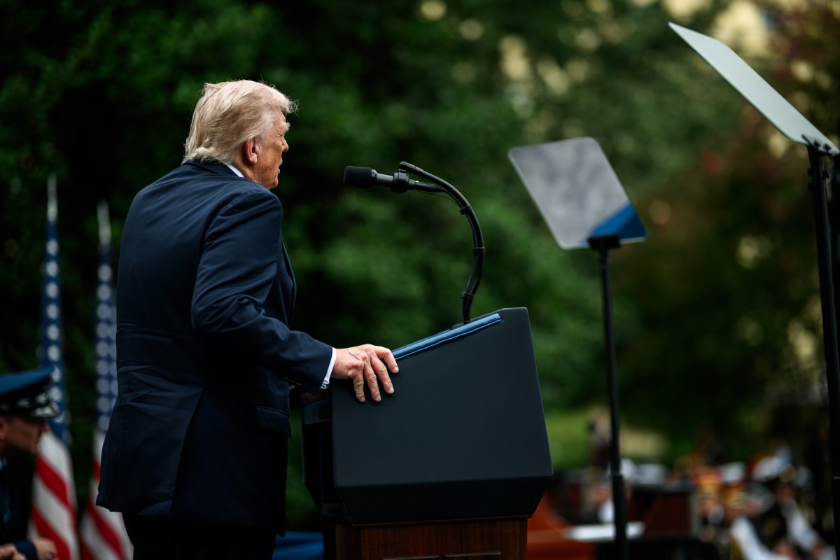 President Donald Trump delivers remarks at an observance ceremony at the Pentagon in Arlington, Virginia to commemorate the 24th anniversary of the September 11, 2001 terrorist attacks, Thursday, September 1, 2025. (Official White House Photo by Daniel Torok)