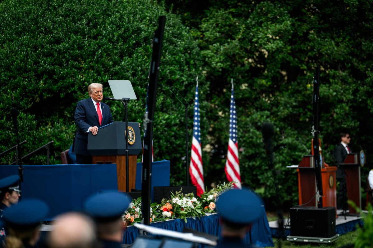 President Donald Trump delivers remarks at an observance ceremony at the Pentagon in Arlington, Virginia to commemorate the 24th anniversary of the September 11, 2001 terrorist attacks, Thursday, September 1, 2025. (Official White House Photo by Daniel Torok)