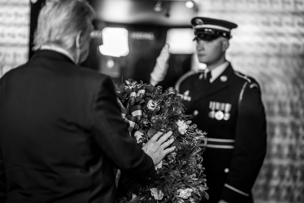 President Donald Trump and First Lady Melania Trump participate in a wreath-laying ceremony at the Pentagon in Arlington, Virginia to commemorate the 24th anniversary of the September 11, 2001 terrorist attacks, Thursday, September 1, 2025. (Official White House Photo by Daniel Torok)