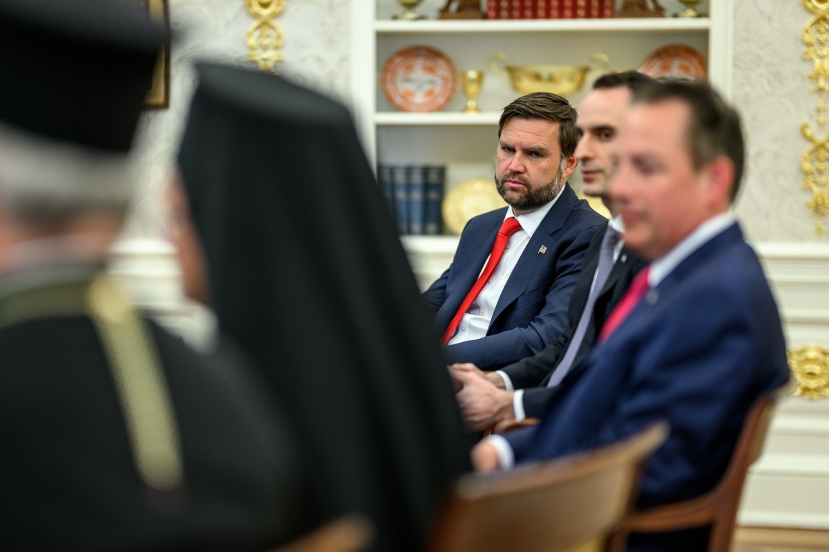 President Donald Trump participates in a bilateral meeting with the Ecumenical Patriarch Bartholomew, Monday, September 15, 2025, in the Oval Office. (Official White House Photo by Daniel Torok)