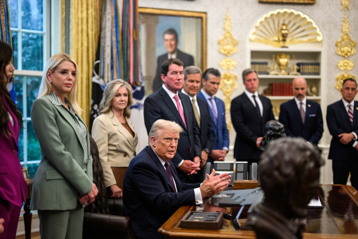 President Donald Trump speaks to members of the media after signing a Presidential Memorandum that will deploy the National Guard to Memphis, Tennessee, to establish the “Memphis Safe Task Force,” Monday, September 15, 2025, in the Oval Office. (Official White House Photo by Molly Riley)