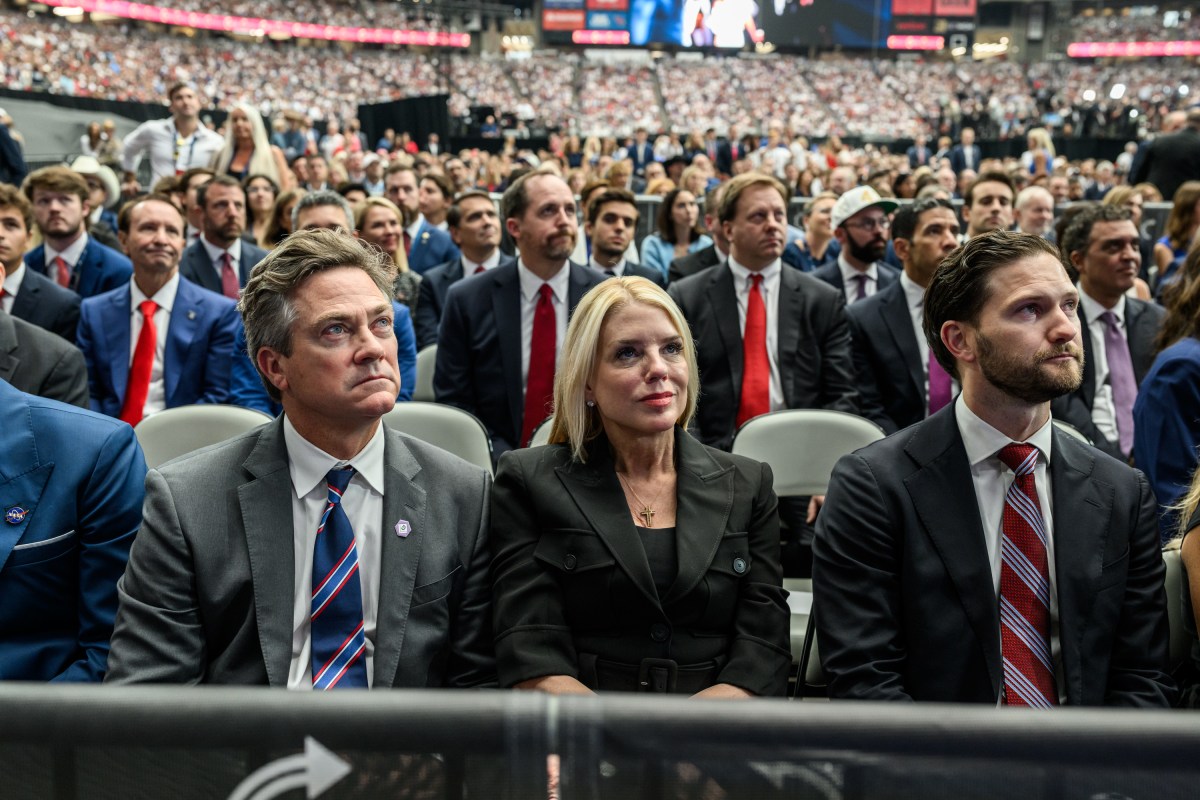 Cabinet Secretaries, White House staff and guests watch speakers during the Memorial Service for Charlie Kirk at State Farm Stadium in Glendale, Arizona, Sunday, September 21, 2025.(Official White House Photo by Daniel Torok)