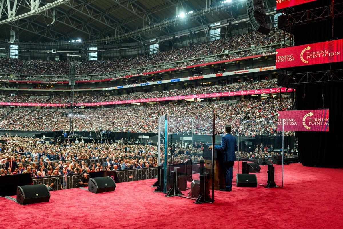 Donald Trump, Jr. delivers remarks during the Memorial Service for Charlie Kirk at State Farm Stadium in Glendale, Arizona, Sunday, September 21, 2025.(Official White House Photo by Daniel Torok)
