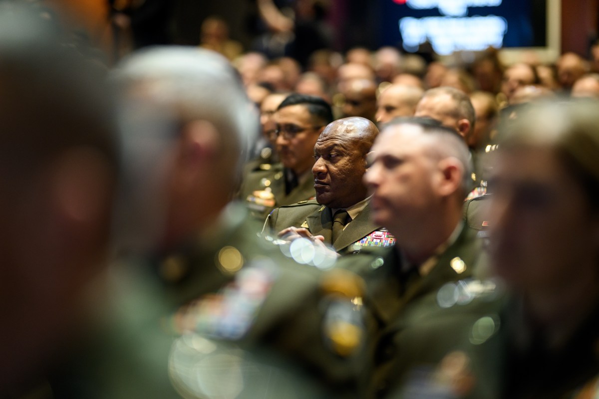 Secretary Pete Hegseth of the Department of War makes remarks at a gathering of top military leadership, Tuesday, September 30, 2025, at Marine Corps University in Quantico, Virginia. (Official White House Photo by Daniel Torok)