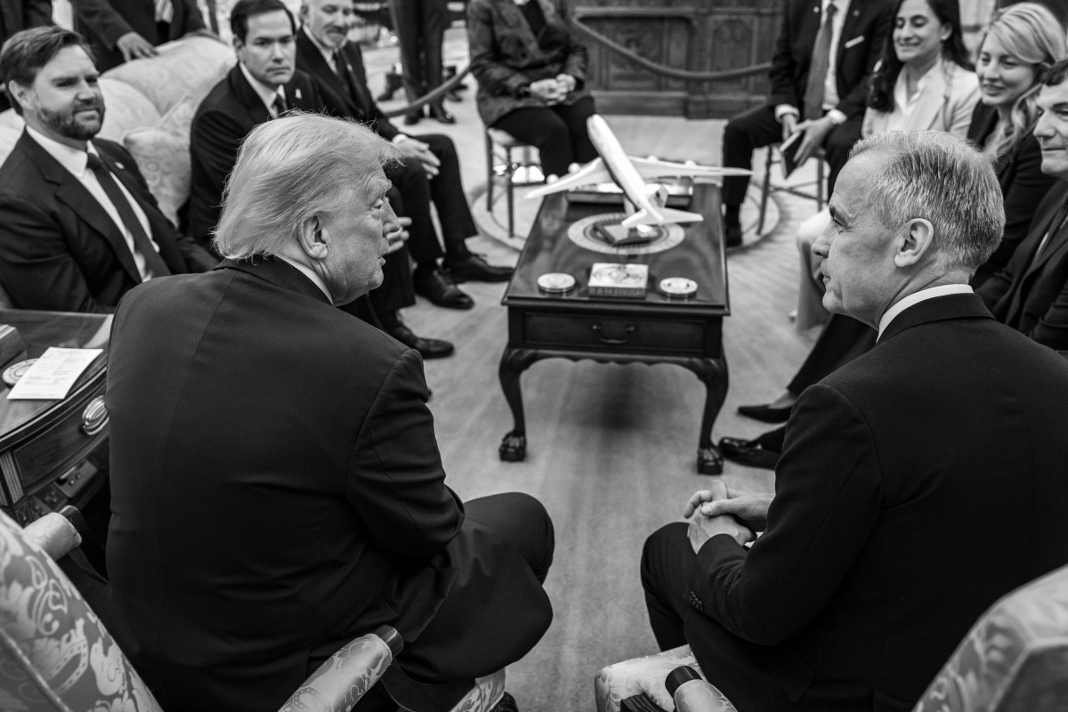 President Donald Trump meets with Canadian Prime Minister Mark Carney, Tuesday, October 7, 2025, in the Oval Office. (Official White House Photo by Daniel Torok)