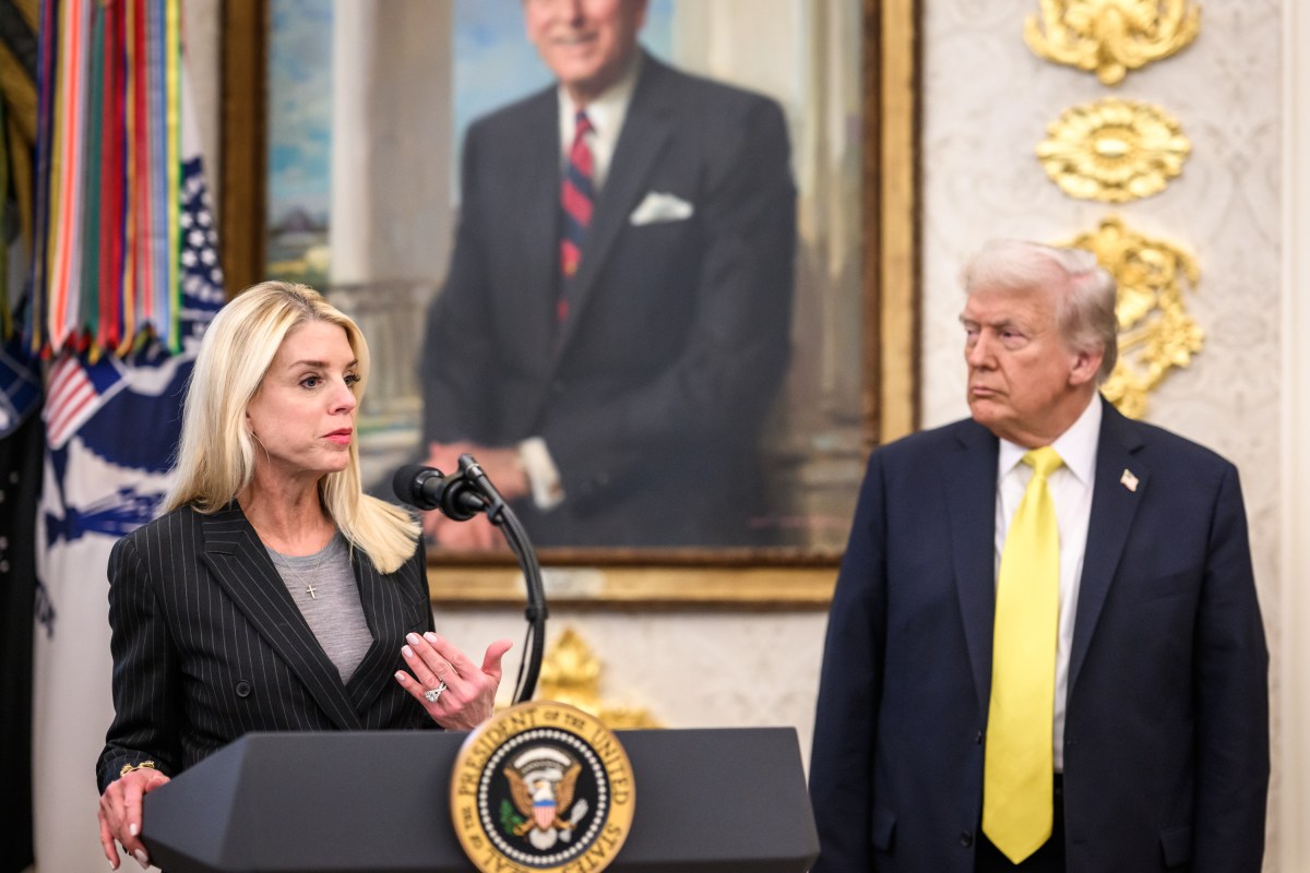 President Donald Trump participates in a press conference with FBI Director Kash Patel, Attorney General Pam Bondi, and Deputy Attorney General Todd Blanche, Wednesday, October 15, 2025, in the Oval Office. (Official White House Photo by Molly Riley)