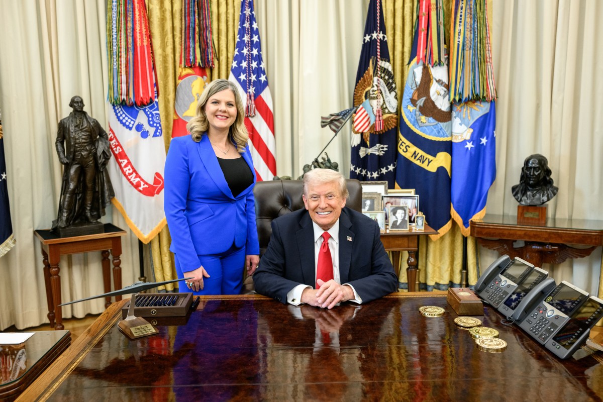 President Donald Trump speaks with guests after delivering remarks regarding access to fertility drugs alongside HHS Secretary Robert F. Kennedy, Jr., Secretary of Commerce Howard Lutnick, CMMS Administrator Dr. Mehmet Oz, Secretary of Labor Lori Chavez-DeRemer Rep. Katie Britt (R-AL) and guests, Thursday, October 16, 2025, in the Oval Office.(Official White House Photo by Molly Riley)