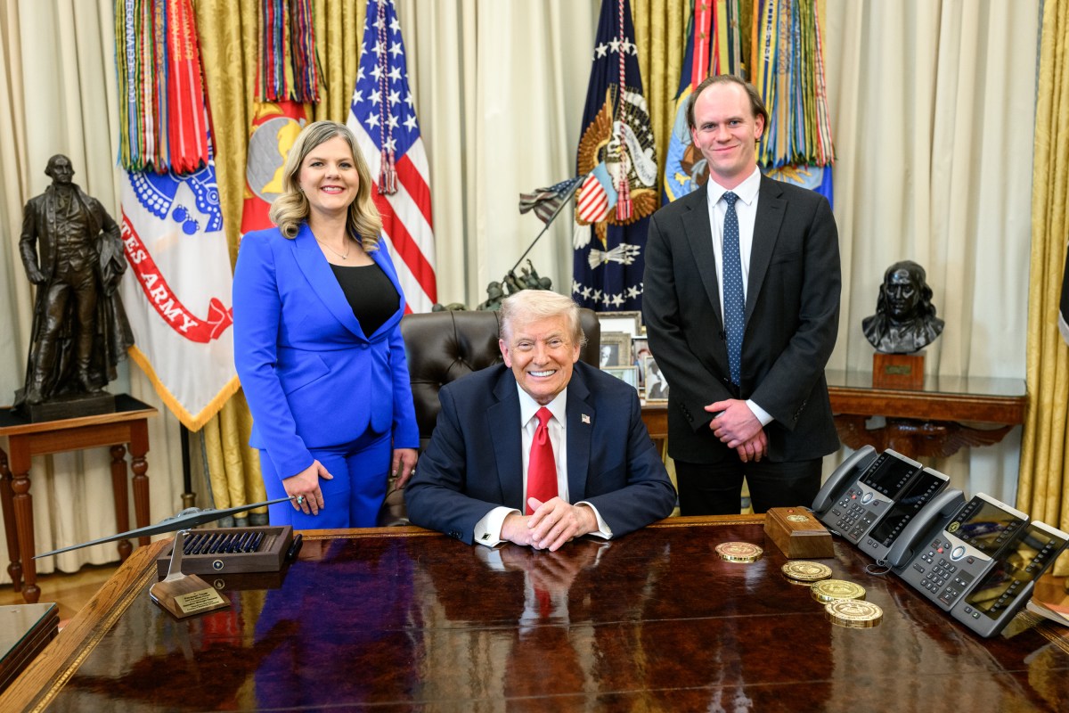 President Donald Trump speaks with guests after delivering remarks regarding access to fertility drugs alongside HHS Secretary Robert F. Kennedy, Jr., Secretary of Commerce Howard Lutnick, CMMS Administrator Dr. Mehmet Oz, Secretary of Labor Lori Chavez-DeRemer Rep. Katie Britt (R-AL) and guests, Thursday, October 16, 2025, in the Oval Office.(Official White House Photo by Molly Riley)