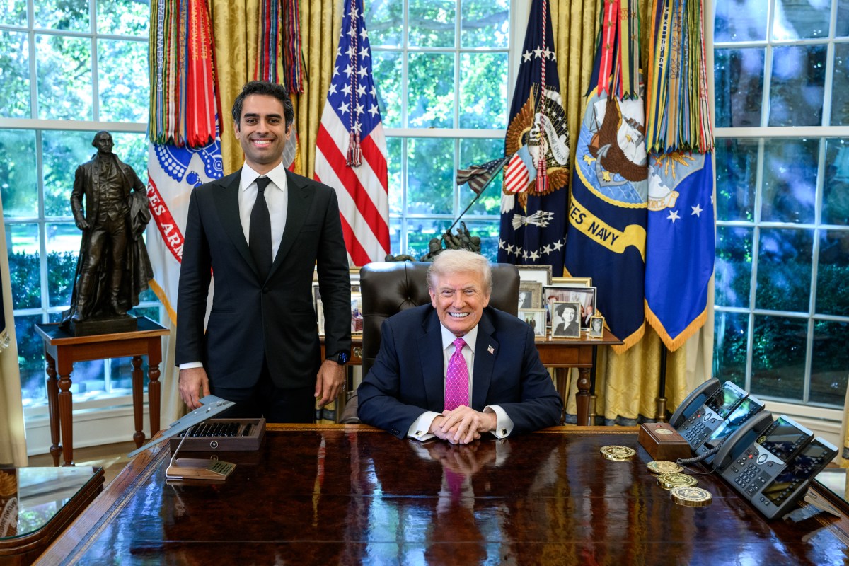 President Donald Trump meets with Andrea Bocelli in the Oval Office, Friday, October 17, 2025. (Official White House Photo by Molly Riley)