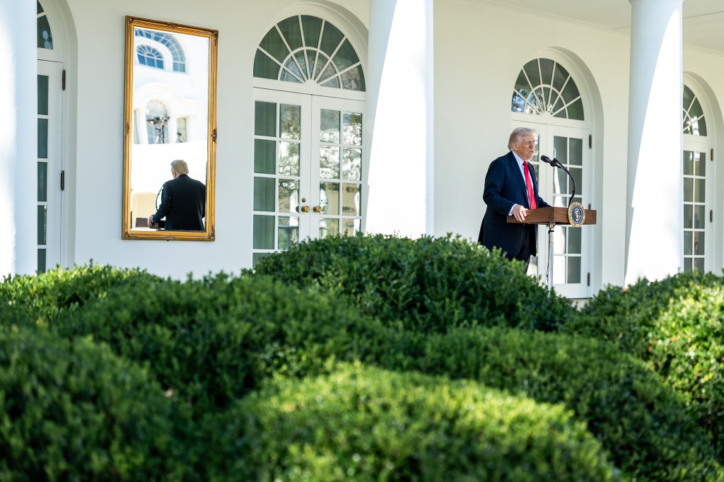 President Donald Trump hosts a Rose Garden Club lunch, Tuesday, October 21, 2025, in the White House Rose Garden. (Official White House Photo by Abe McNatt)