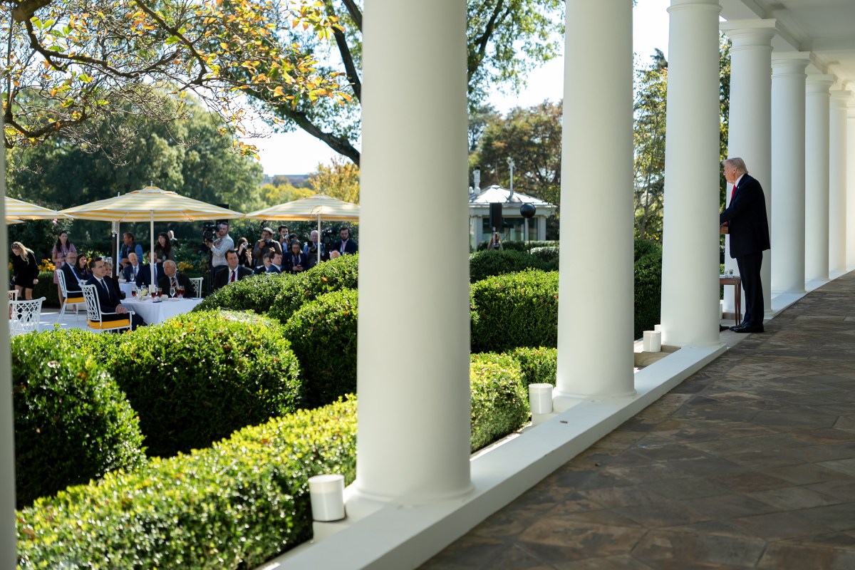 President Donald Trump hosts a Rose Garden Club lunch, Tuesday, October 21, 2025, in the White House Rose Garden. (Official White House Photo by Abe McNatt)
