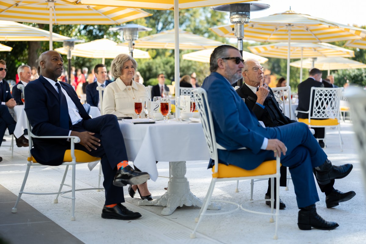President Donald Trump hosts a Rose Garden Club lunch, Tuesday, October 21, 2025, in the White House Rose Garden. (Official White House Photo by Abe McNatt)