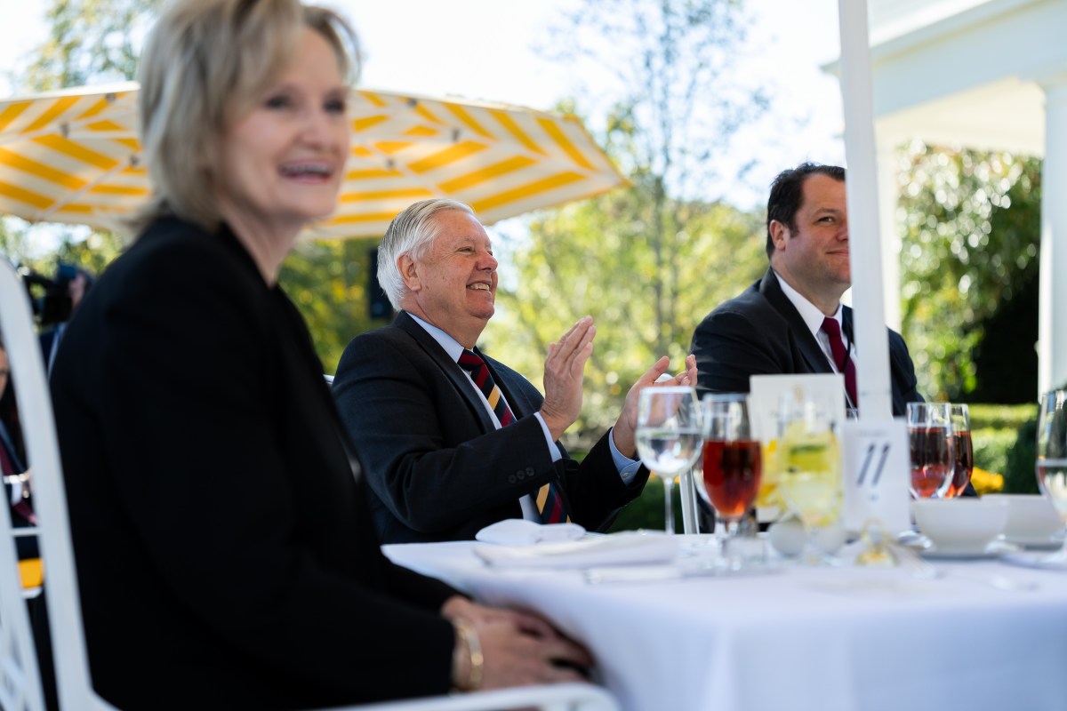 President Donald Trump hosts a Rose Garden Club lunch, Tuesday, October 21, 2025, in the White House Rose Garden. (Official White House Photo by Abe McNatt)