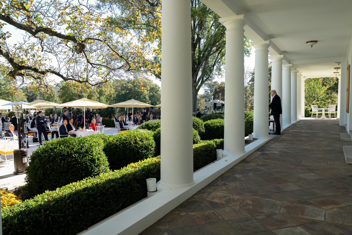 President Donald Trump hosts a Rose Garden Club lunch, Tuesday, October 21, 2025, in the White House Rose Garden. (Official White House Photo by Abe McNatt)