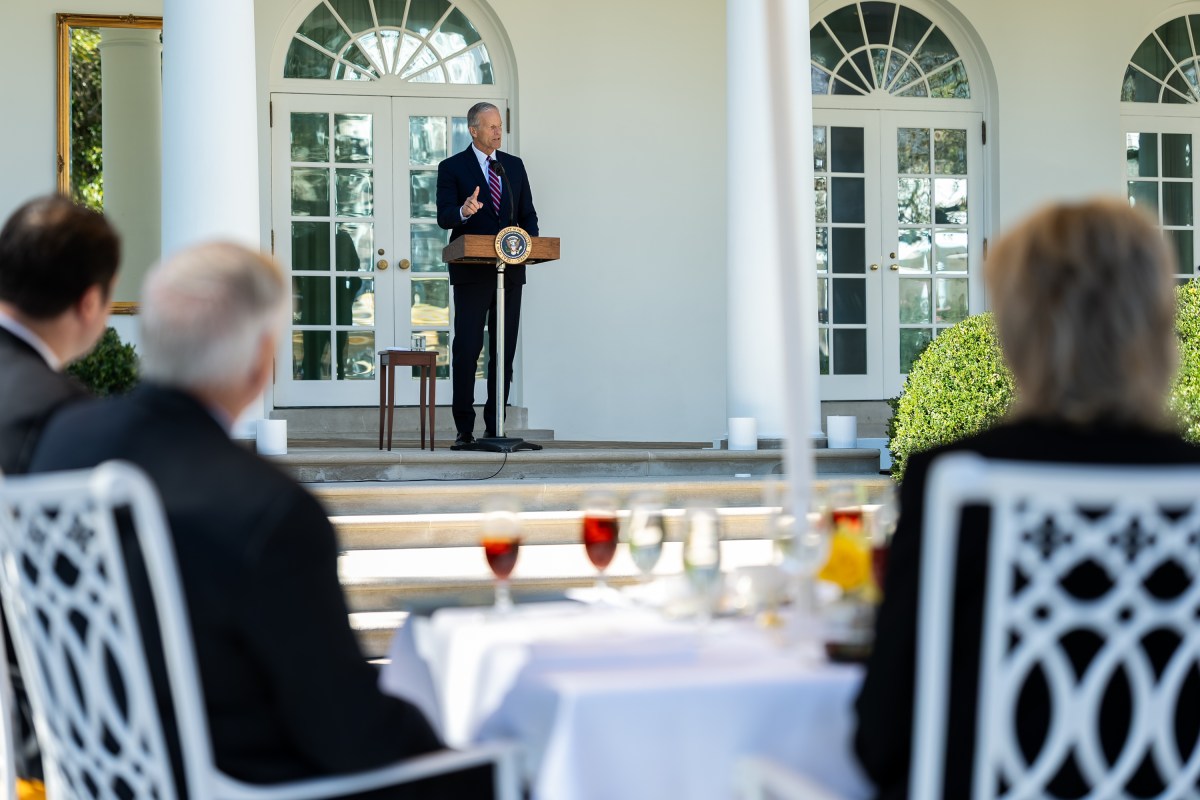 President Donald Trump hosts a Rose Garden Club lunch, Tuesday, October 21, 2025, in the White House Rose Garden. (Official White House Photo by Abe McNatt)