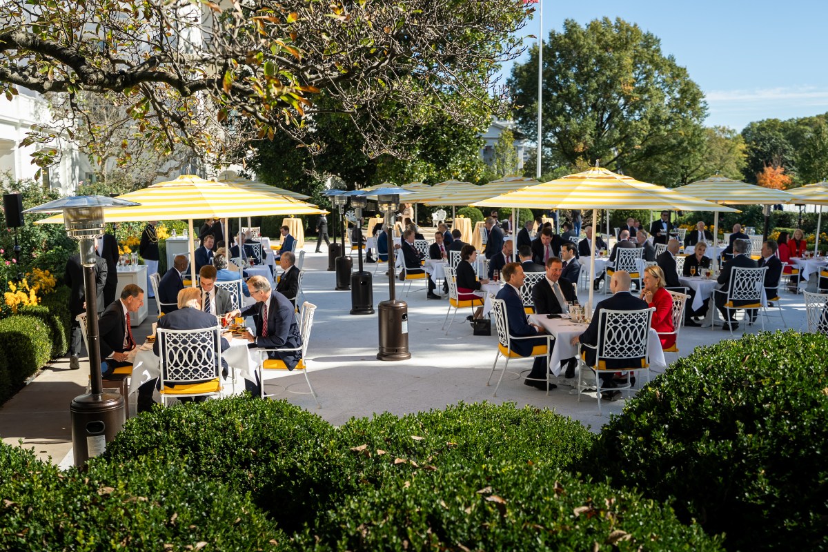 President Donald Trump hosts a Rose Garden Club lunch, Tuesday, October 21, 2025, in the White House Rose Garden. (Official White House Photo by Abe McNatt)