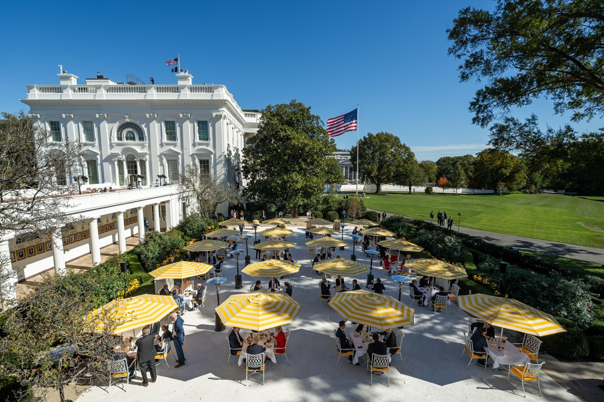President Donald Trump hosts a Rose Garden Club lunch, Tuesday, October 21, 2025, in the White House Rose Garden. (Official White House Photo by Abe McNatt)