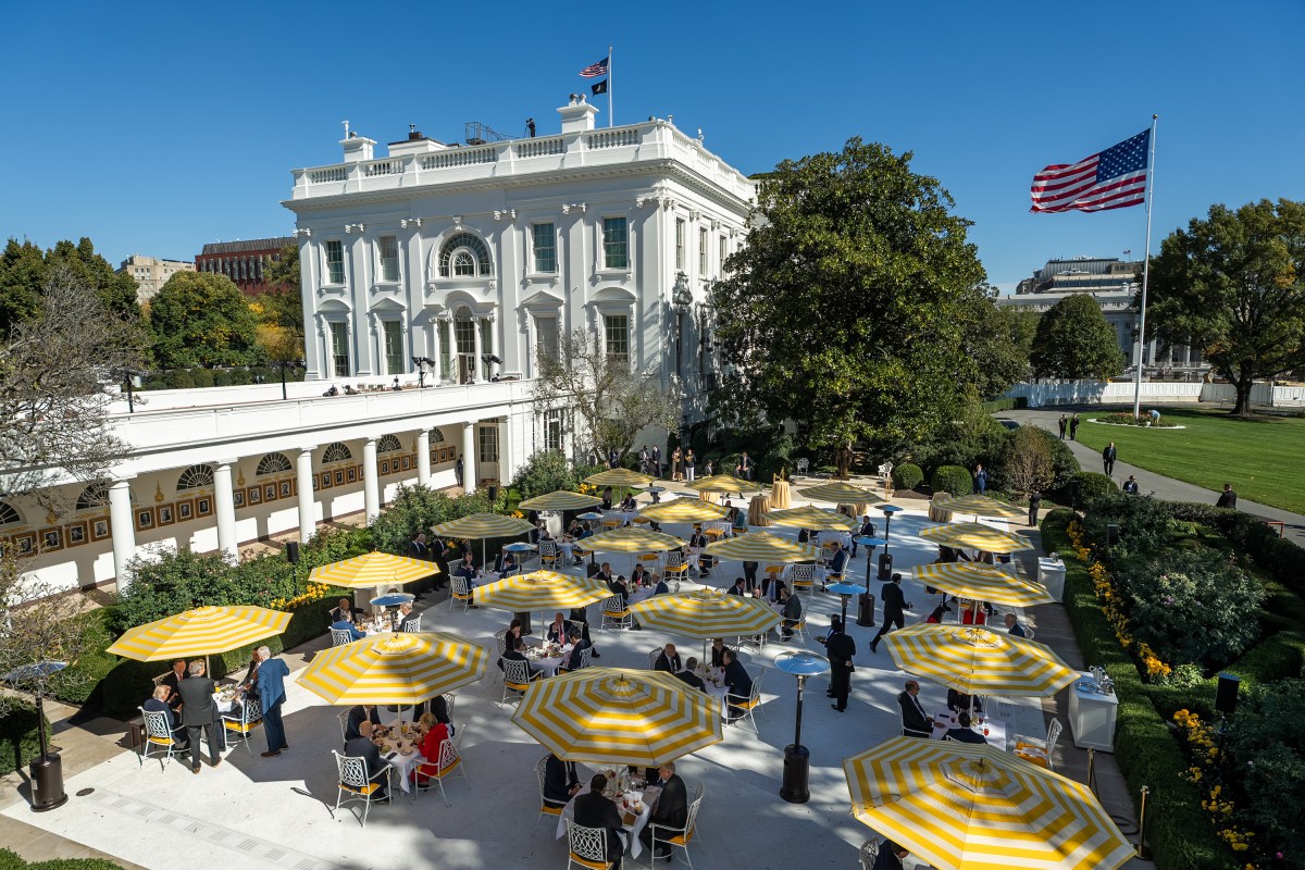 President Donald Trump hosts a Rose Garden Club lunch, Tuesday, October 21, 2025, in the White House Rose Garden. (Official White House Photo by Abe McNatt)