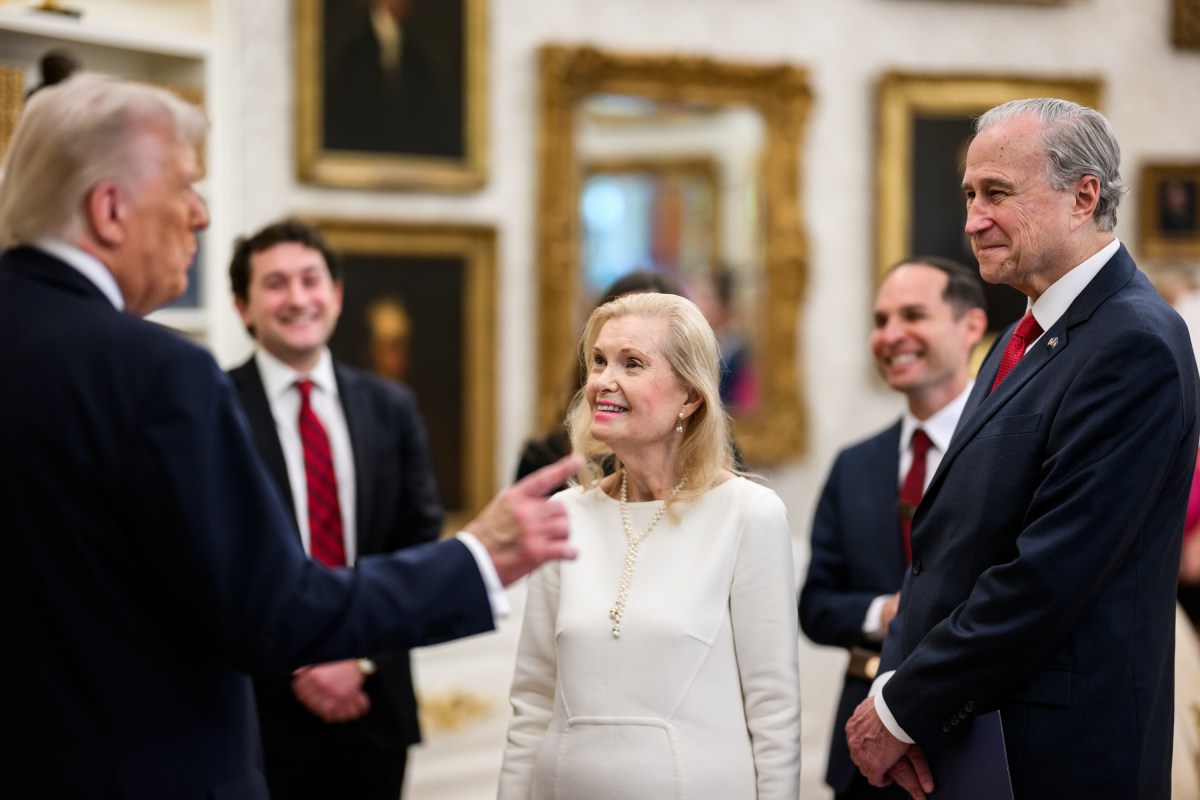President Donald Trump is presented with the Richard Nixon Architect of Peace Award, Tuesday, October 21, 2025, during a ceremony in the Oval Office. In attendance are Richard Nixon’s daughter, Tricia Nixon Cox, her husband Edward Cox,  ex-national security adviser Robert O’Brien, and acting archivist of the U.S. Jim Byron. (Official White House Photo by Daniel Torok)