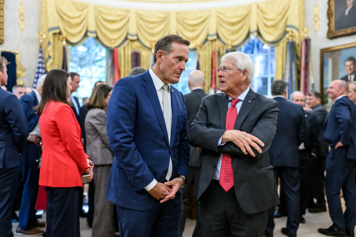 President Donald Trump meets with Senate Republicans in the Oval Office after lunch in the Rose Garden, Tuesday, October 21, 2025, in the White House Rose Garden. (Official White House Photo by Molly Riley)