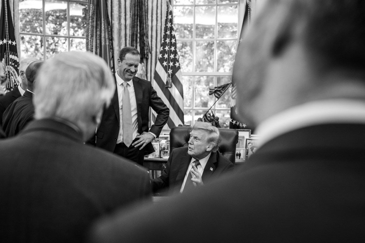 President Donald Trump meets with Senate Republicans in the Oval Office after lunch in the Rose Garden, Tuesday, October 21, 2025, in the White House Rose Garden. (Official White House Photo by Molly Riley)